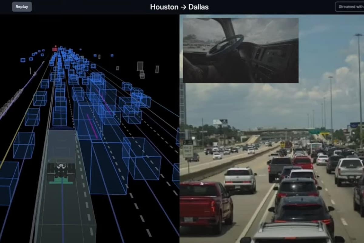 Viagem de caminhão sem motorista é transmitida ao vivo no Youtube