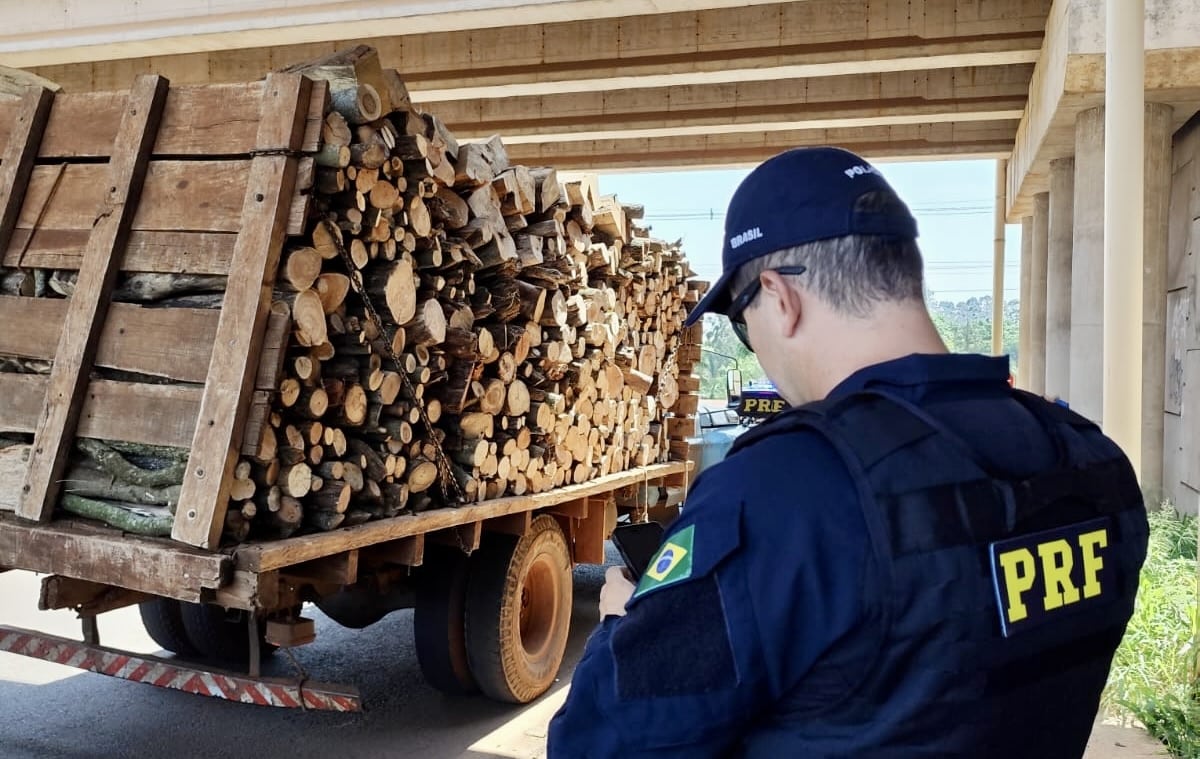 Caminhão irregular com motorista usando corda no lugar do cinto de segurança é flagrado pela PRF no Paraná